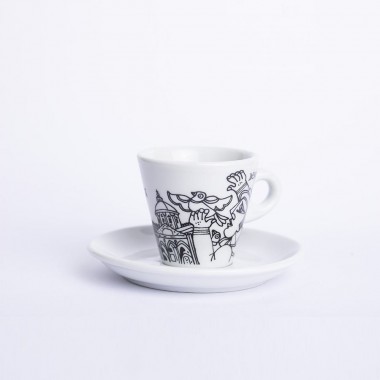 Coffee Cup with Saucer Palermo TZZ40PA de simone pottery Coffee Cup with Saucer Palermo TZZ40PA de simone pottery